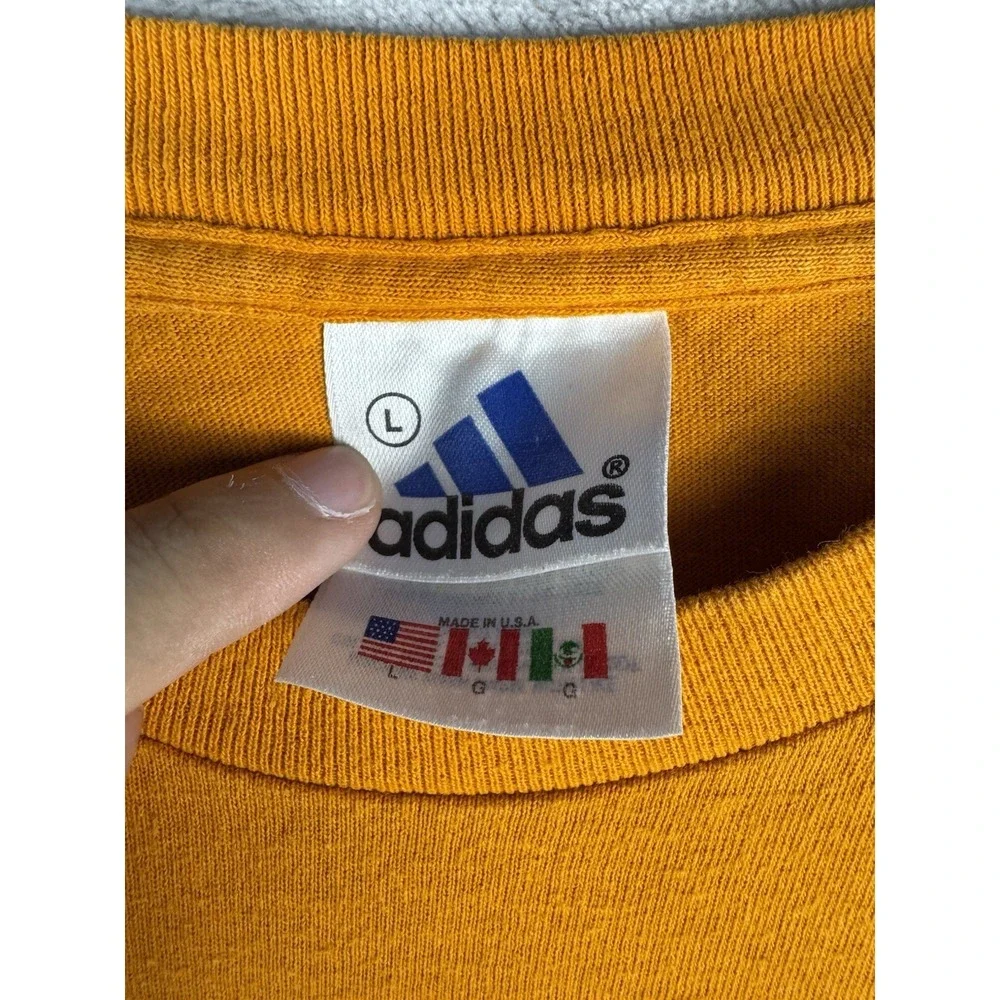 Vintage Adidas T Shirt Center‎ Logo Mens Large Y2K 90s Sports Soccer USA